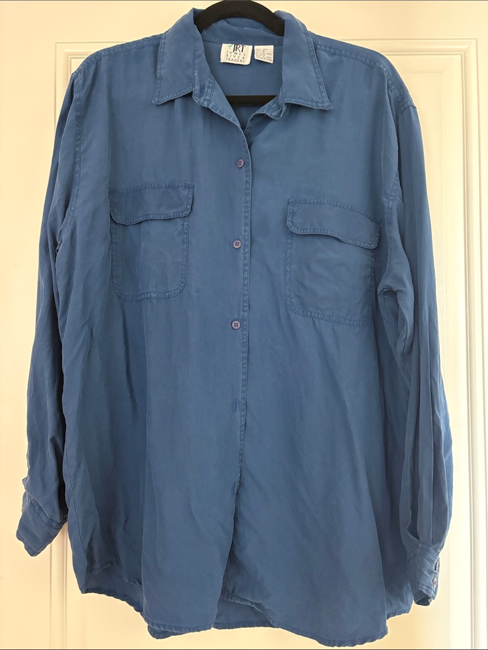 JRT James River Traders Silk Vintage Button Down Shirt